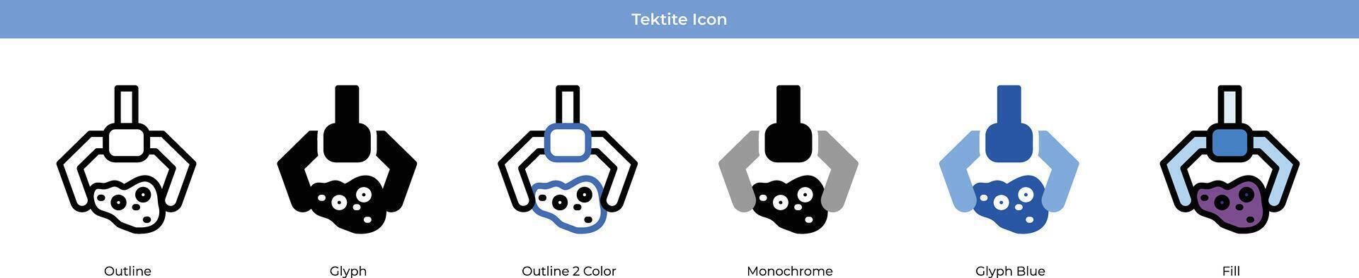 tektite icona impostato vettore