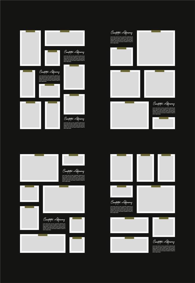 immagini o fotografie telaio collage astratto foto montatura e digitale foto parete modello vettore