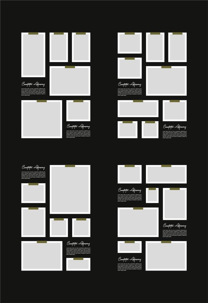 immagini o fotografie telaio collage astratto foto montatura e digitale foto parete modello vettore