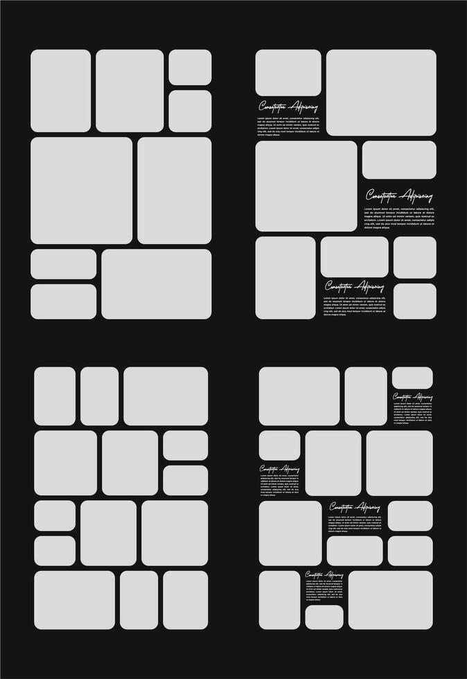 immagini o fotografie telaio collage e digitale foto parete modello vettore