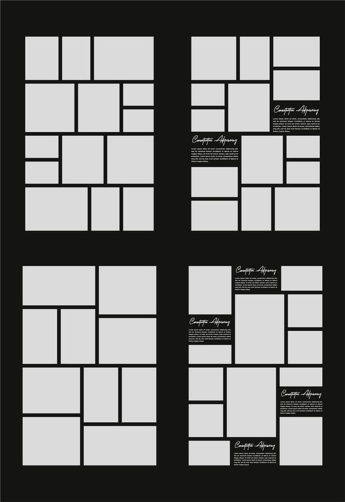 immagini o fotografie telaio collage e digitale foto parete modello vettore