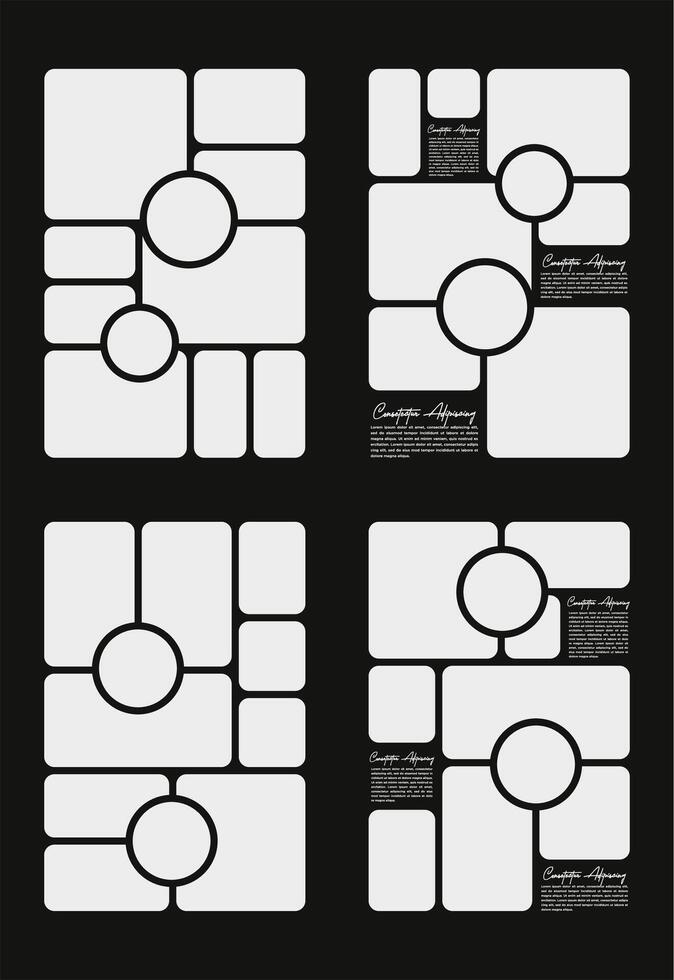 immagini o fotografie telaio collage e digitale foto parete modello vettore