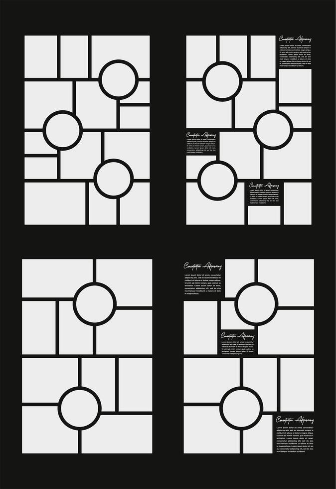 immagini o fotografie telaio collage e digitale foto parete modello vettore