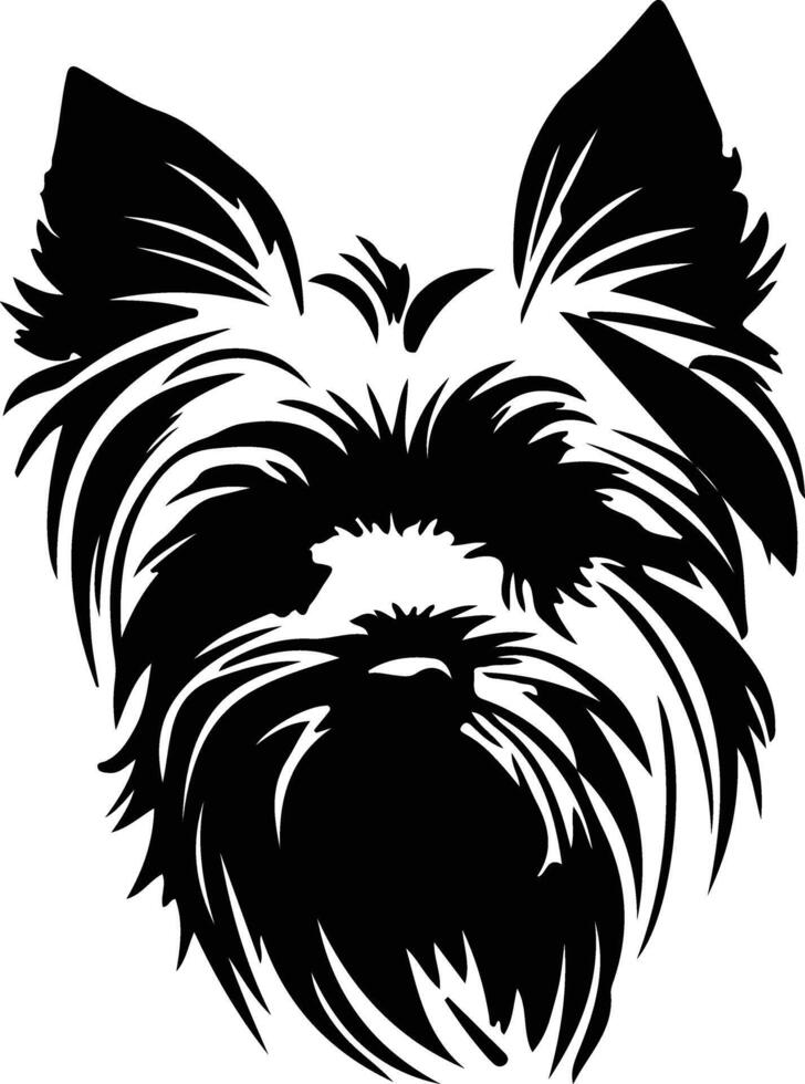 yorkshire terrier silhouette ritratto vettore