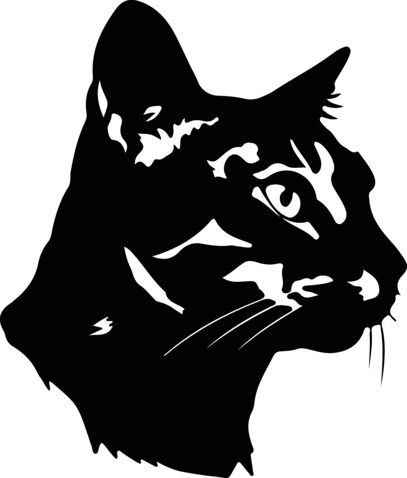 California lustrato gatto silhouette ritratto vettore