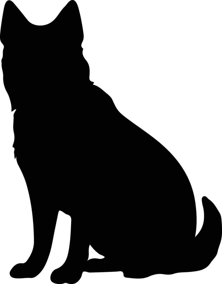 norvegese elkhound nero silhouette vettore