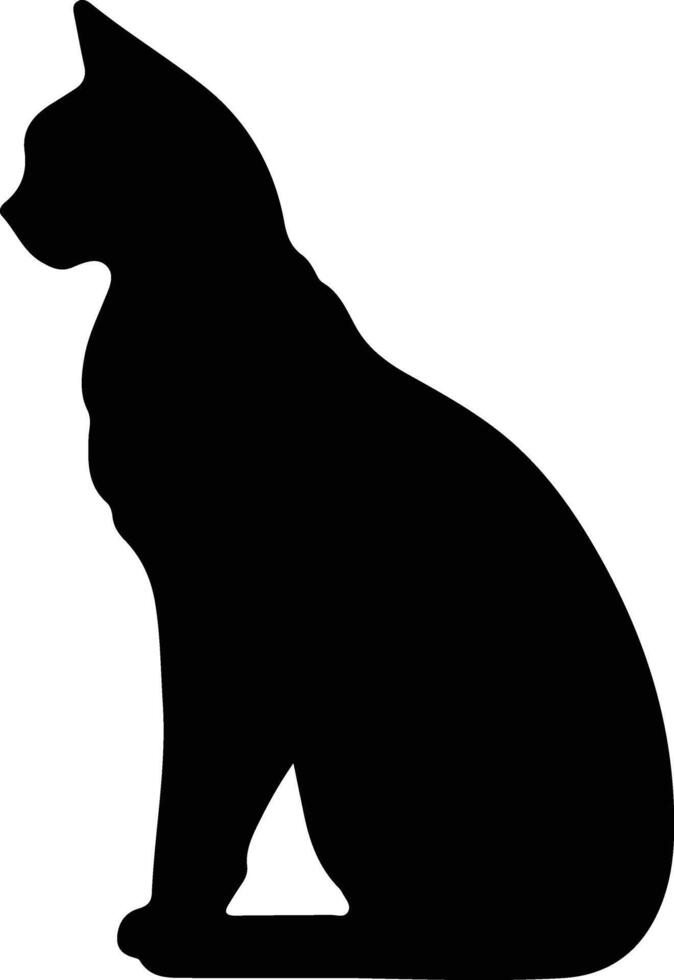 giapponese bobtail gatto nero silhouette vettore