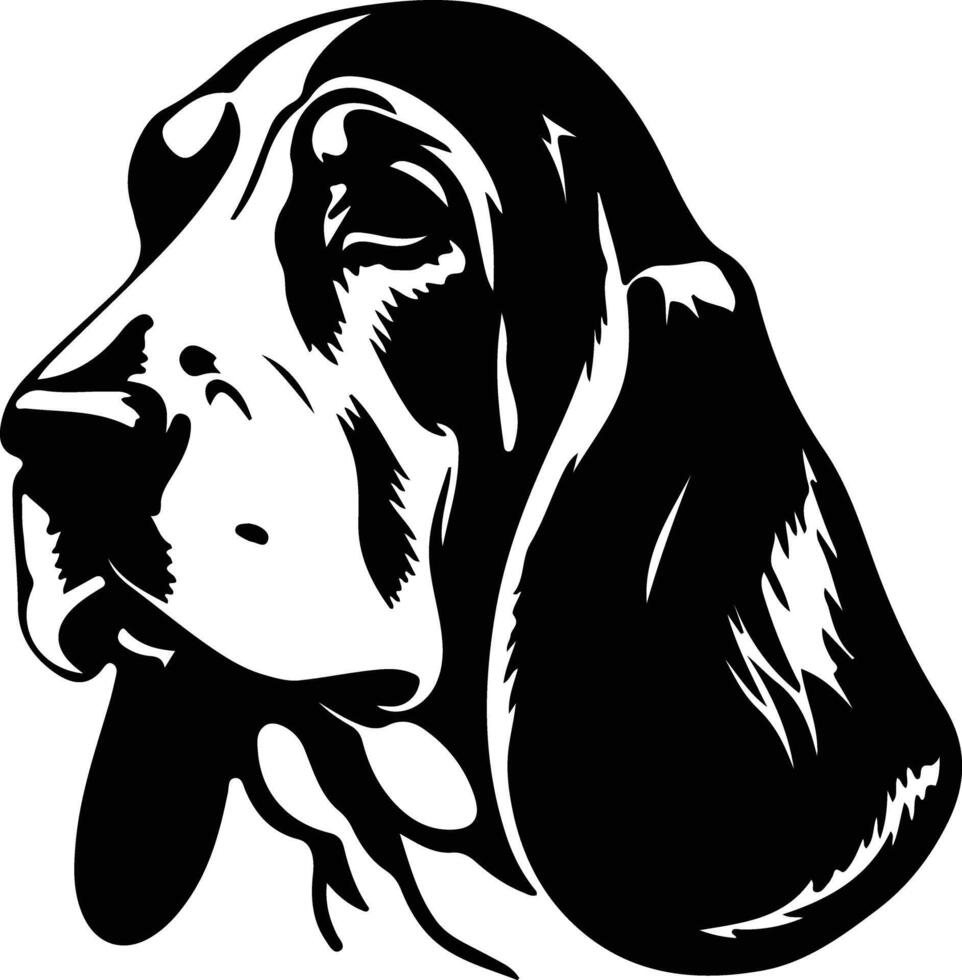 bassetto cane da caccia silhouette ritratto vettore