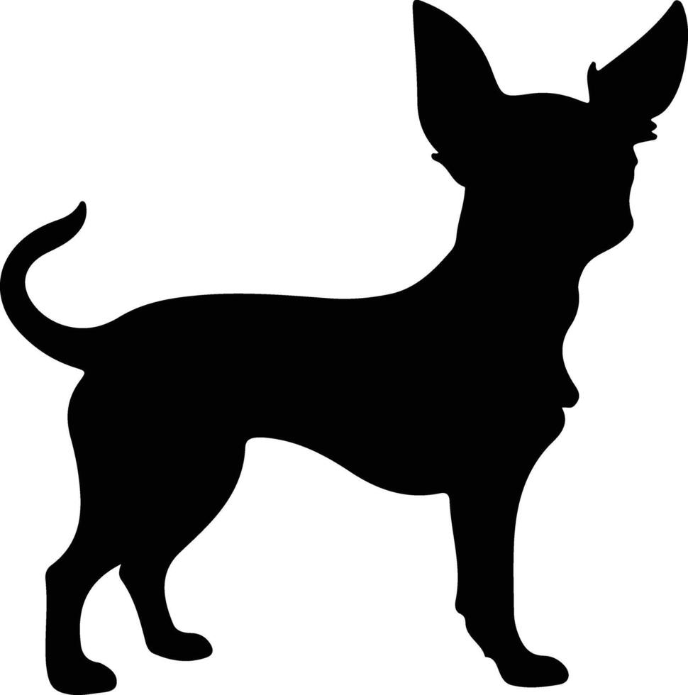 chihuahua nero silhouette vettore