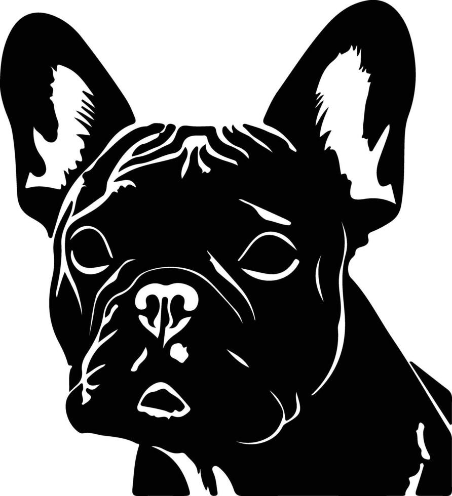francese bulldog silhouette ritratto vettore