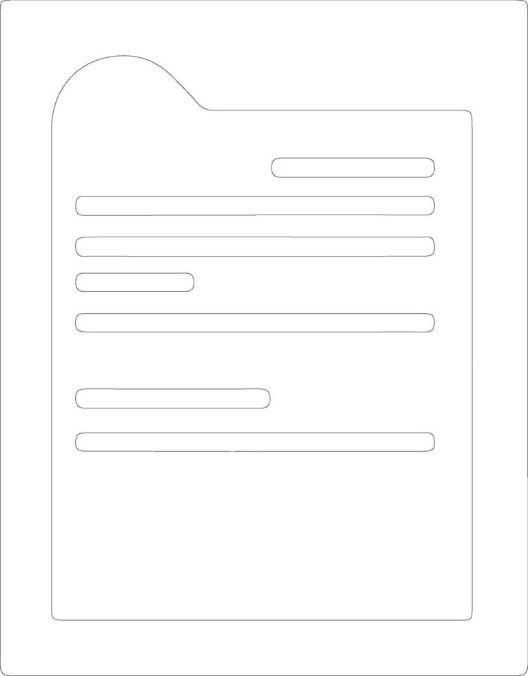 documento icona schema silhouette vettore