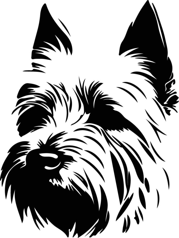 ovest montanaro bianca terrier silhouette ritratto vettore