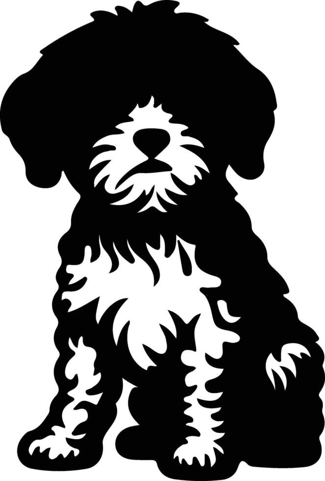 bichon frise nero silhouette vettore