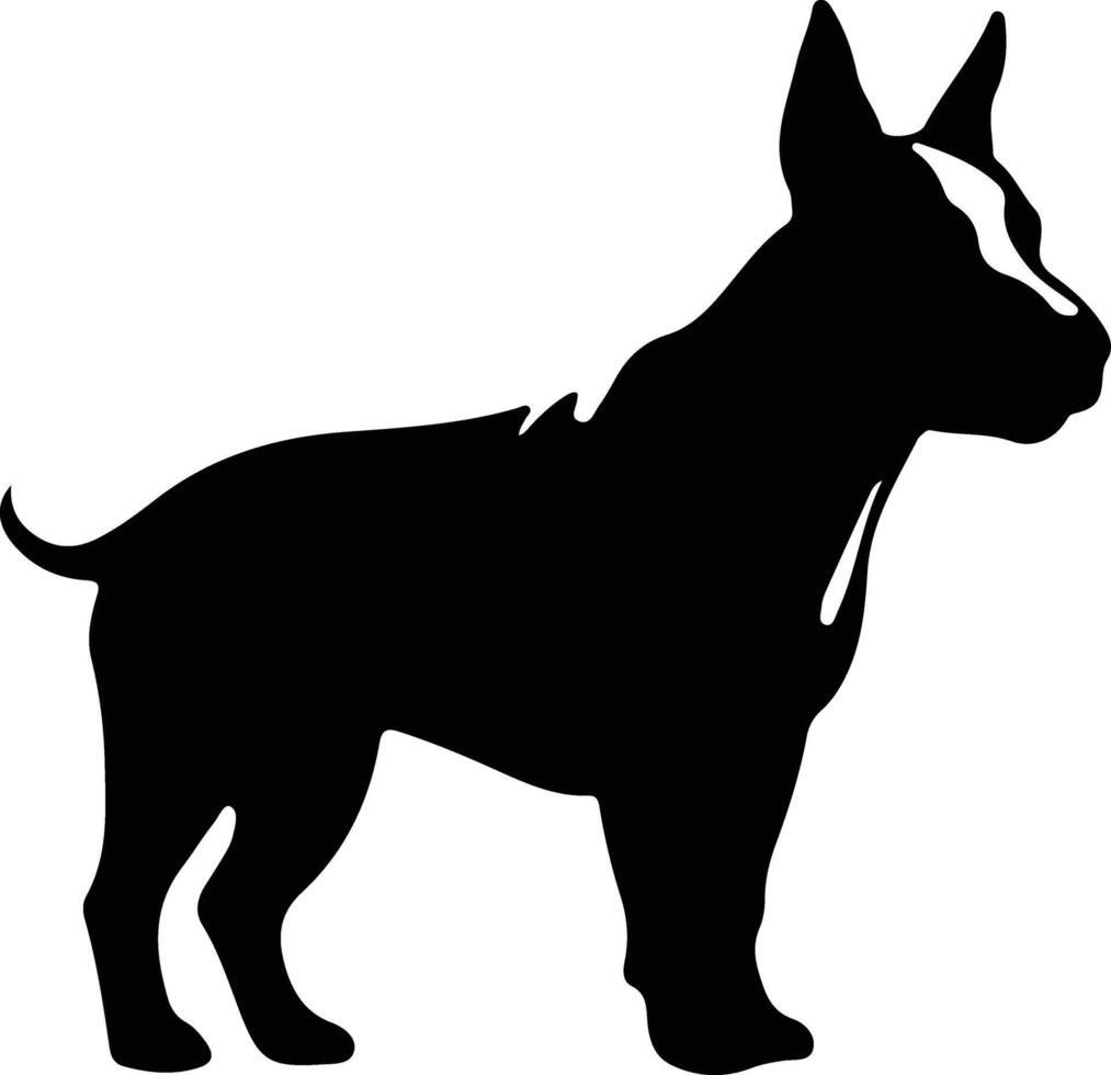 Toro terrier nero silhouette vettore