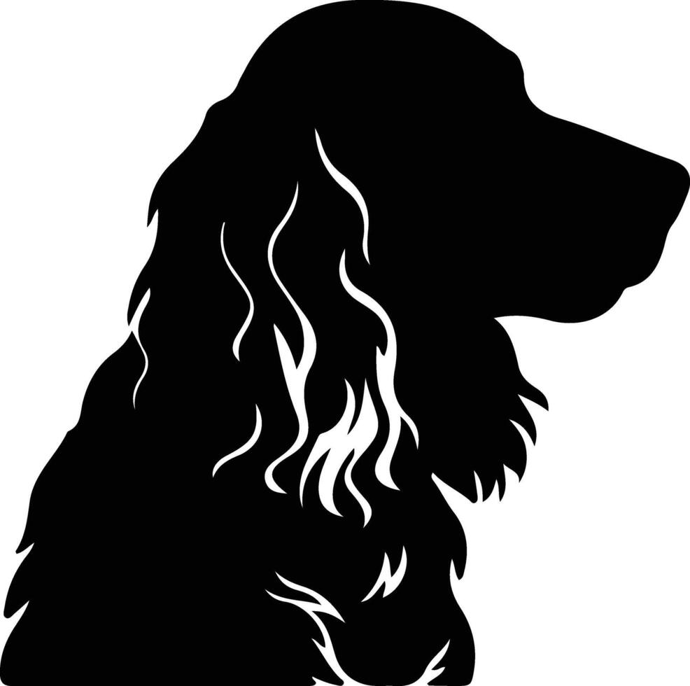 americano acqua spaniel nero silhouette vettore