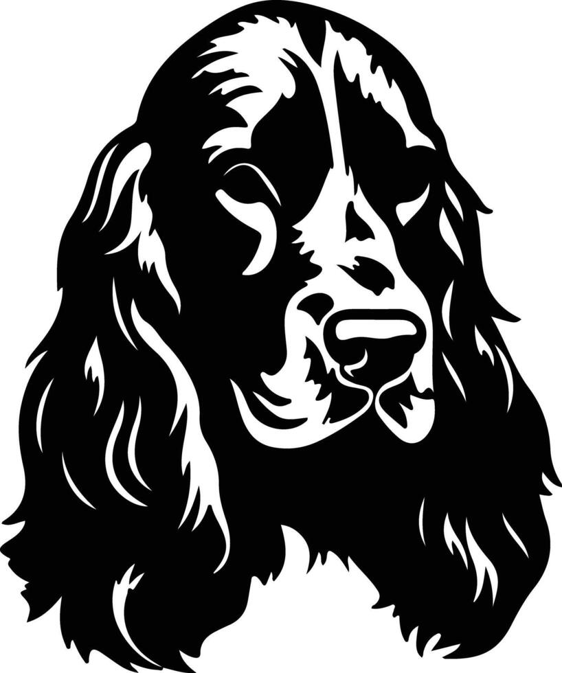 cocker spaniel silhouette ritratto vettore