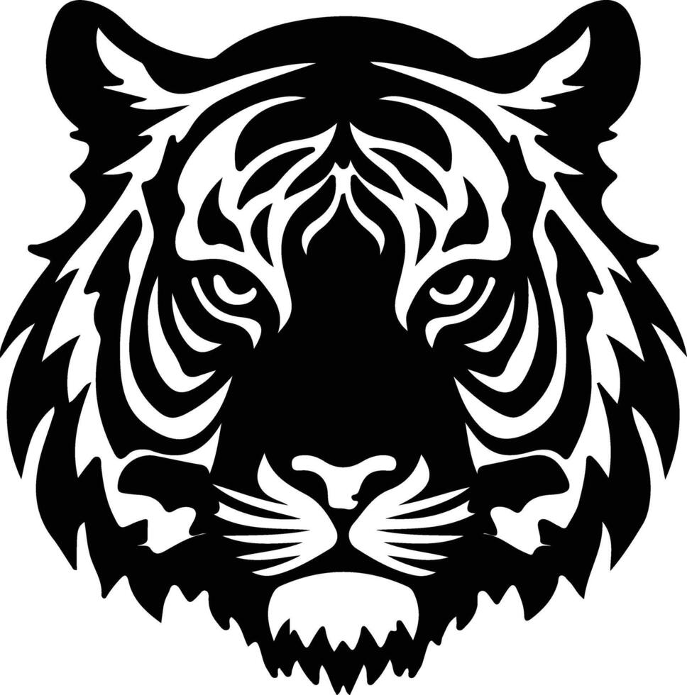 tigre silhouette ritratto vettore