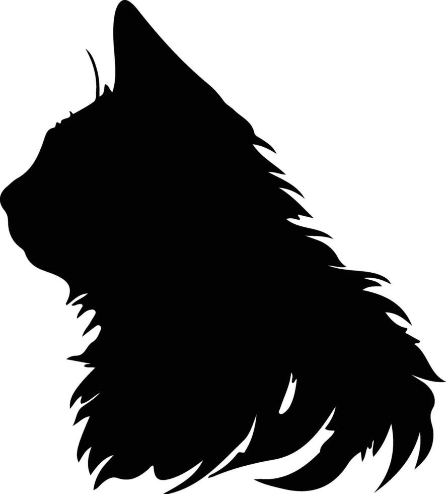 nebelung gatto silhouette ritratto vettore