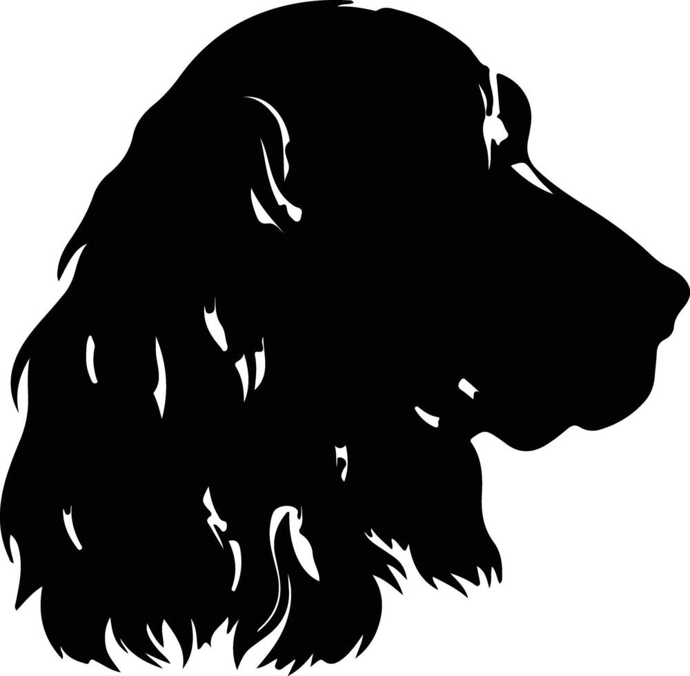 cocker spaniel silhouette ritratto vettore