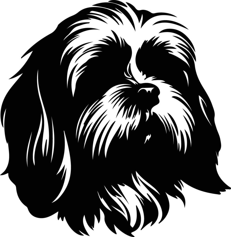 shih tzu silhouette ritratto vettore