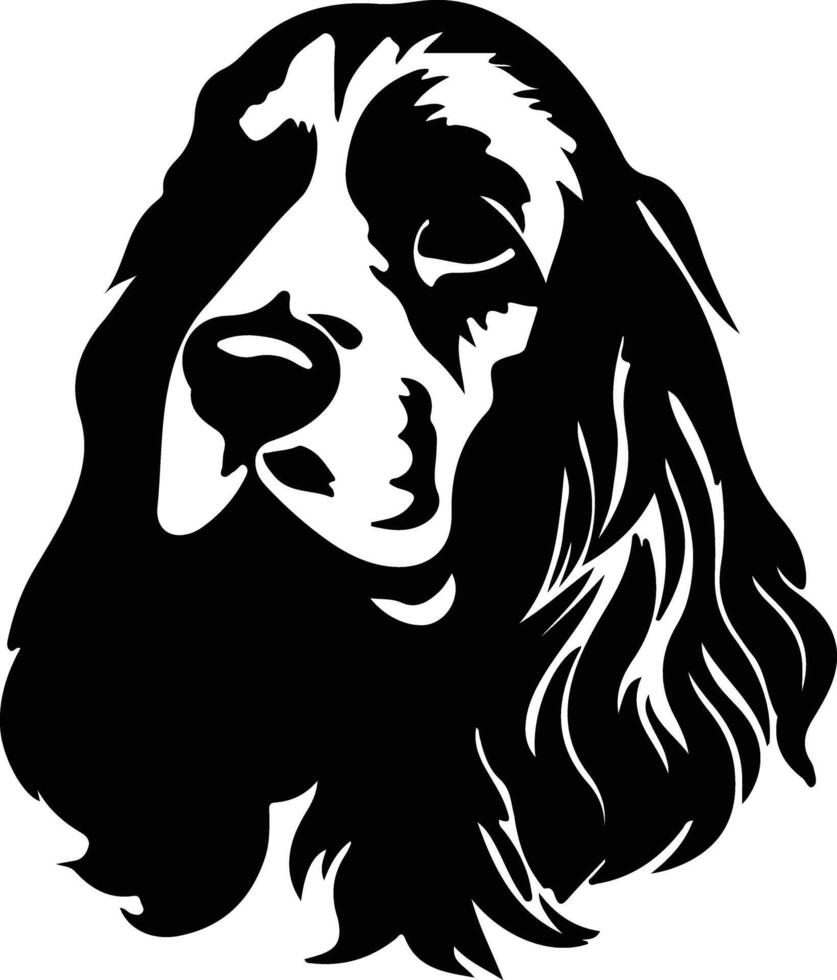 cocker spaniel nero silhouette vettore