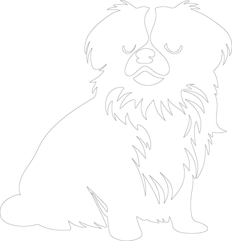 tibetano spaniel schema silhouette vettore