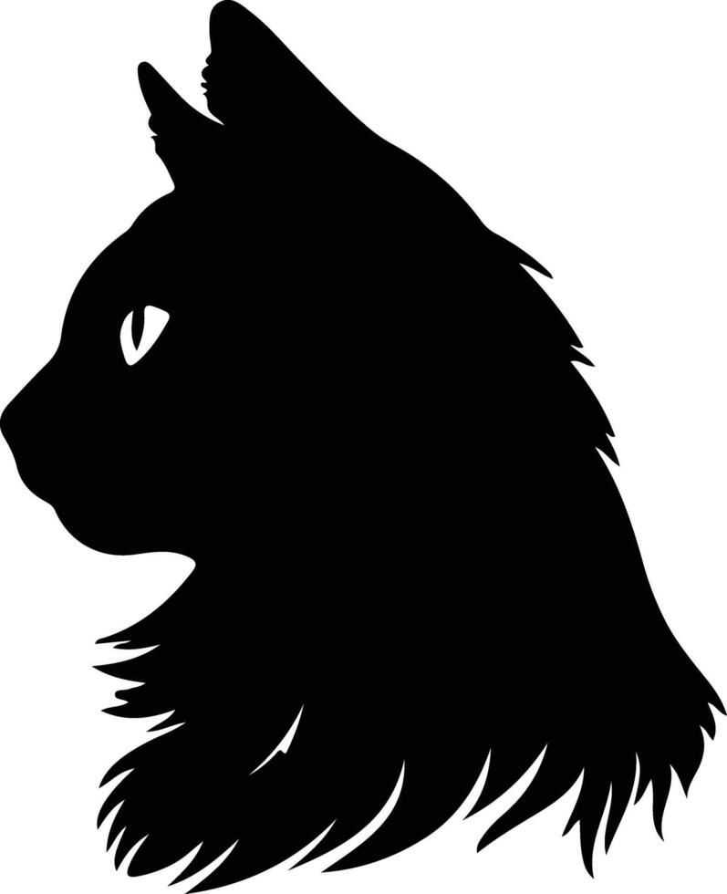 americano bobtail gatto silhouette ritratto vettore