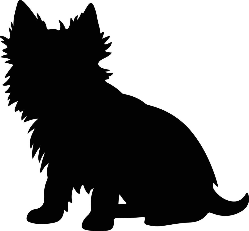 norwich terrier nero silhouette vettore