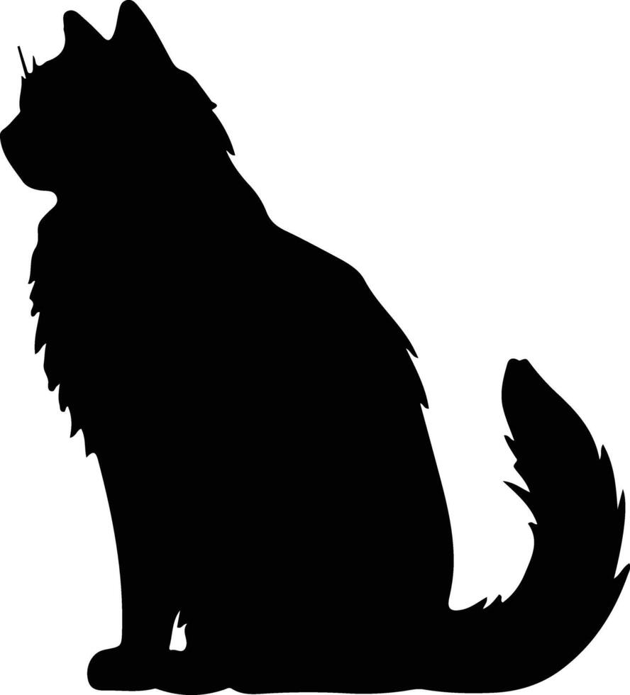 nebelung gatto nero silhouette vettore