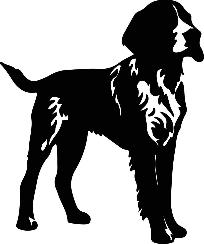 piccolo Münsterlander pointer nero silhouette vettore