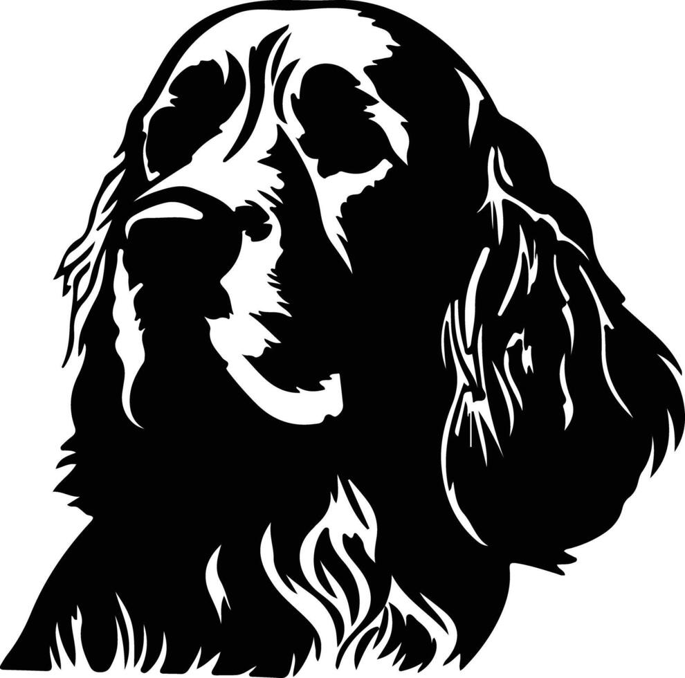 clumber spaniel silhouette ritratto vettore