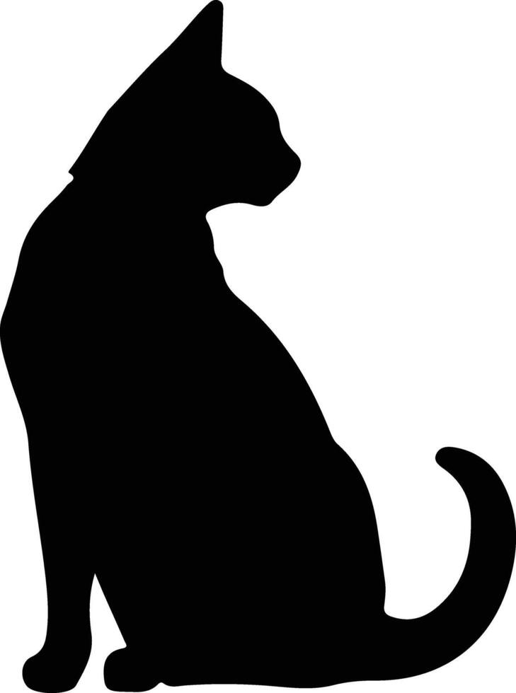 serengeti gatto nero silhouette vettore