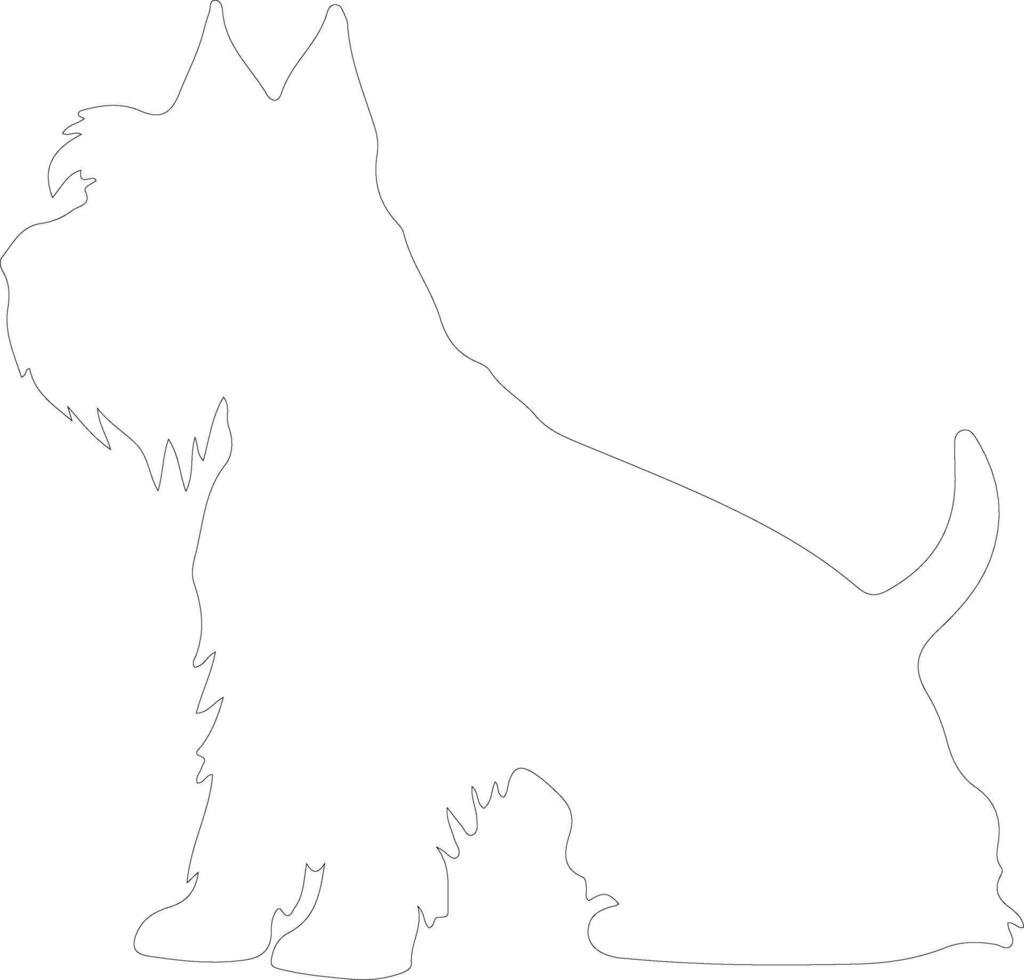 Scozzese terrier schema silhouette vettore