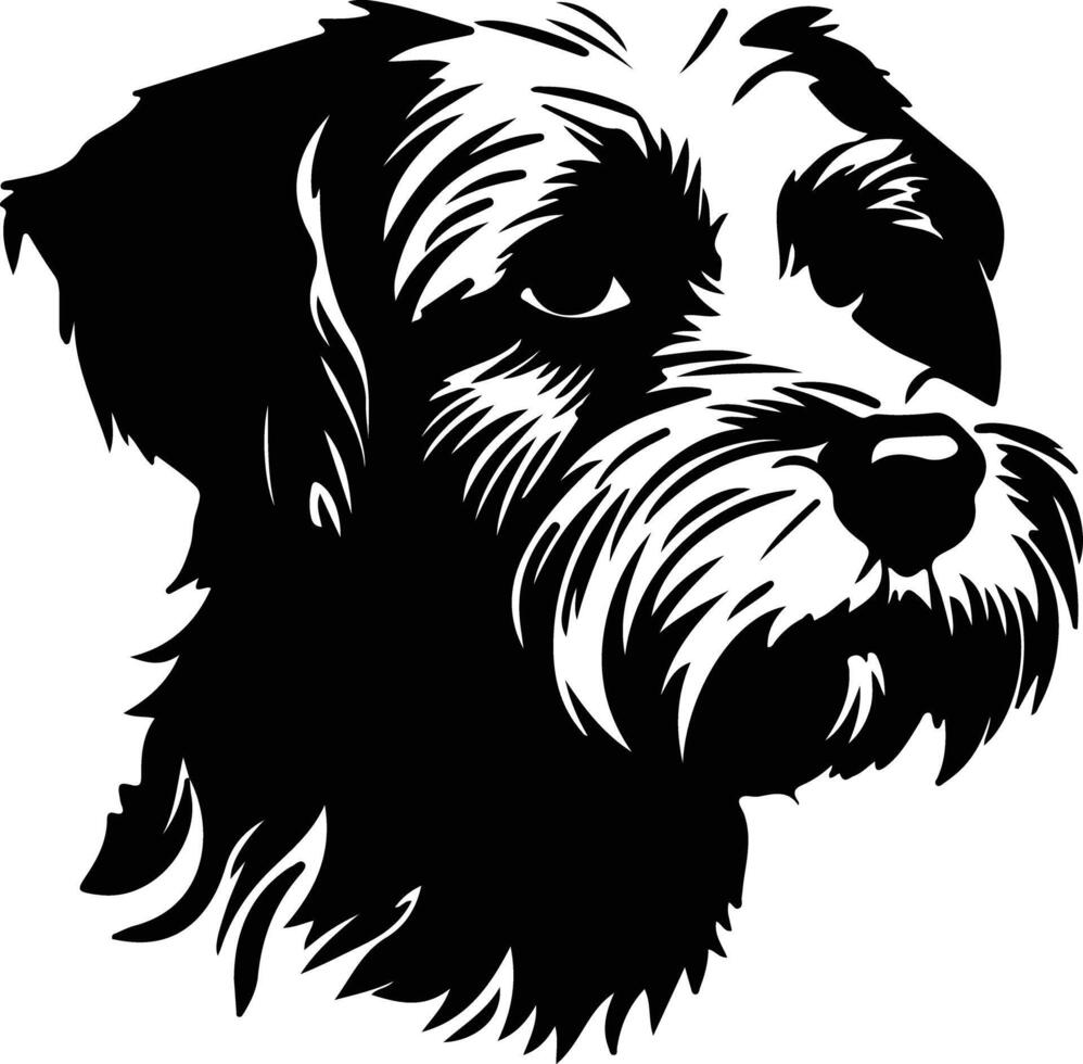 dandy dinmont terrier silhouette ritratto vettore