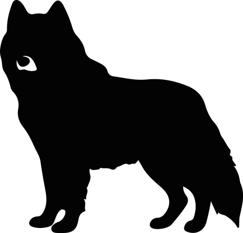 akita nero silhouette vettore