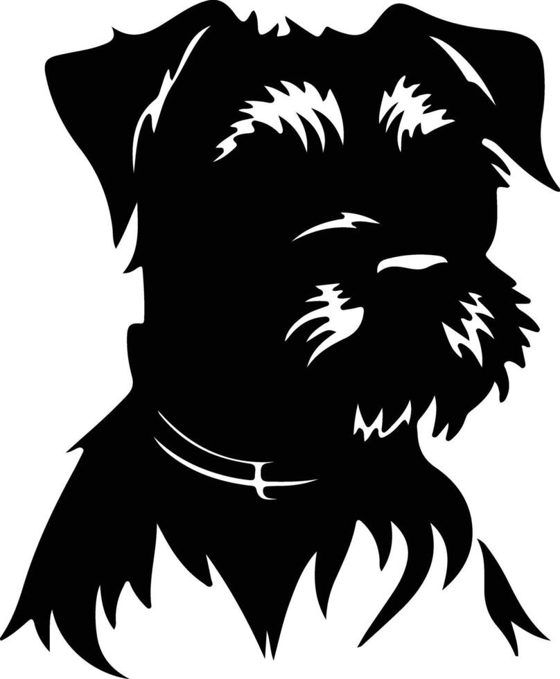 confine terrier nero silhouette vettore