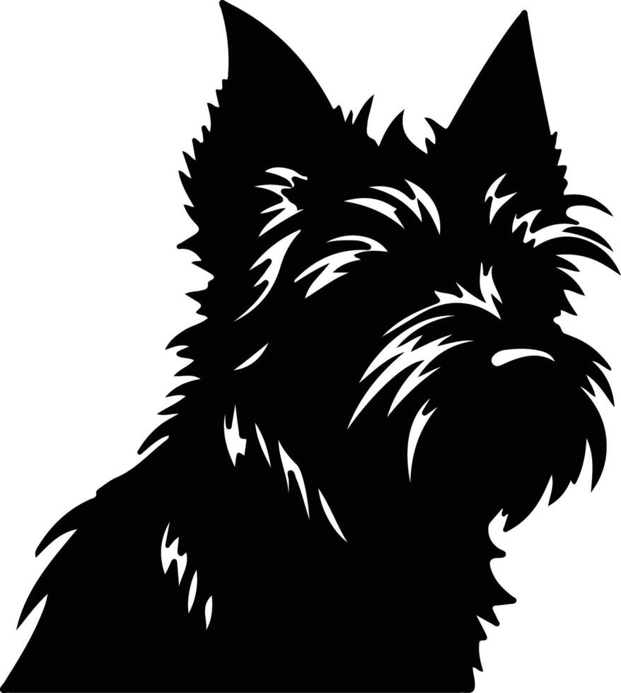 tumulo terrier silhouette ritratto vettore