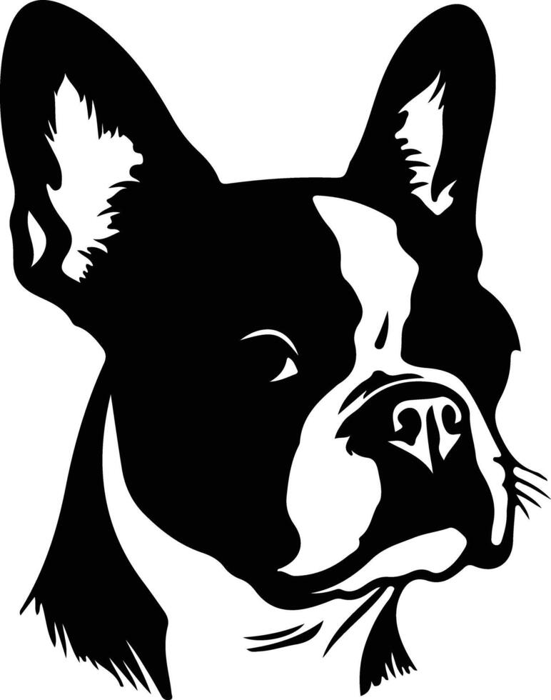 boston terrier silhouette ritratto vettore