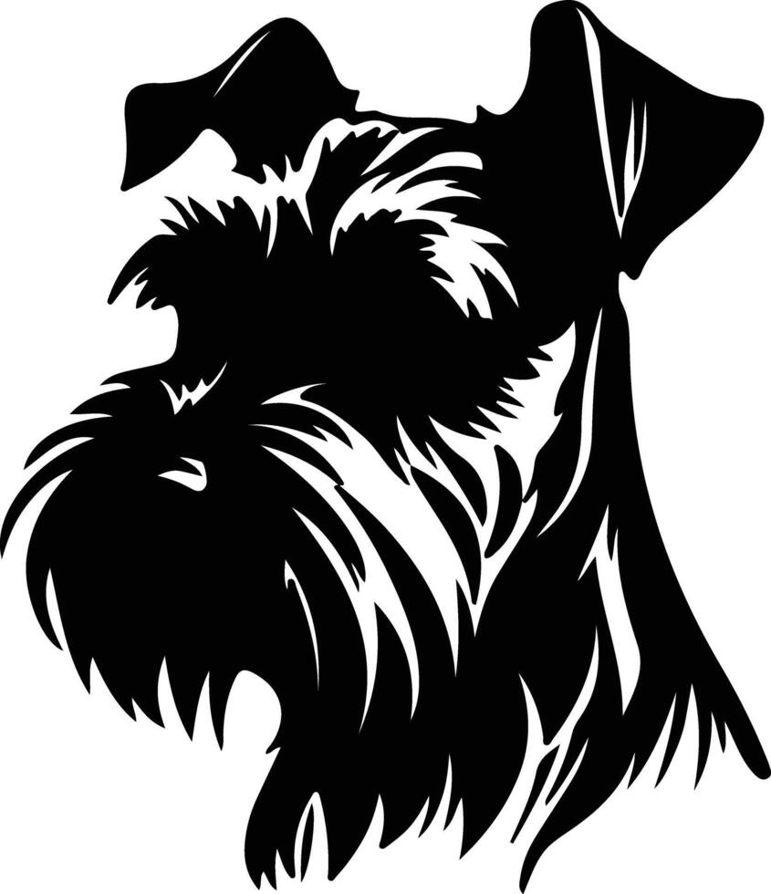 miniatura schnauzer silhouette ritratto vettore