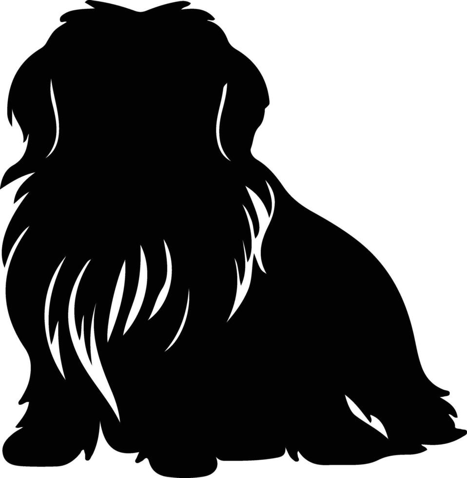 pekingese nero silhouette vettore