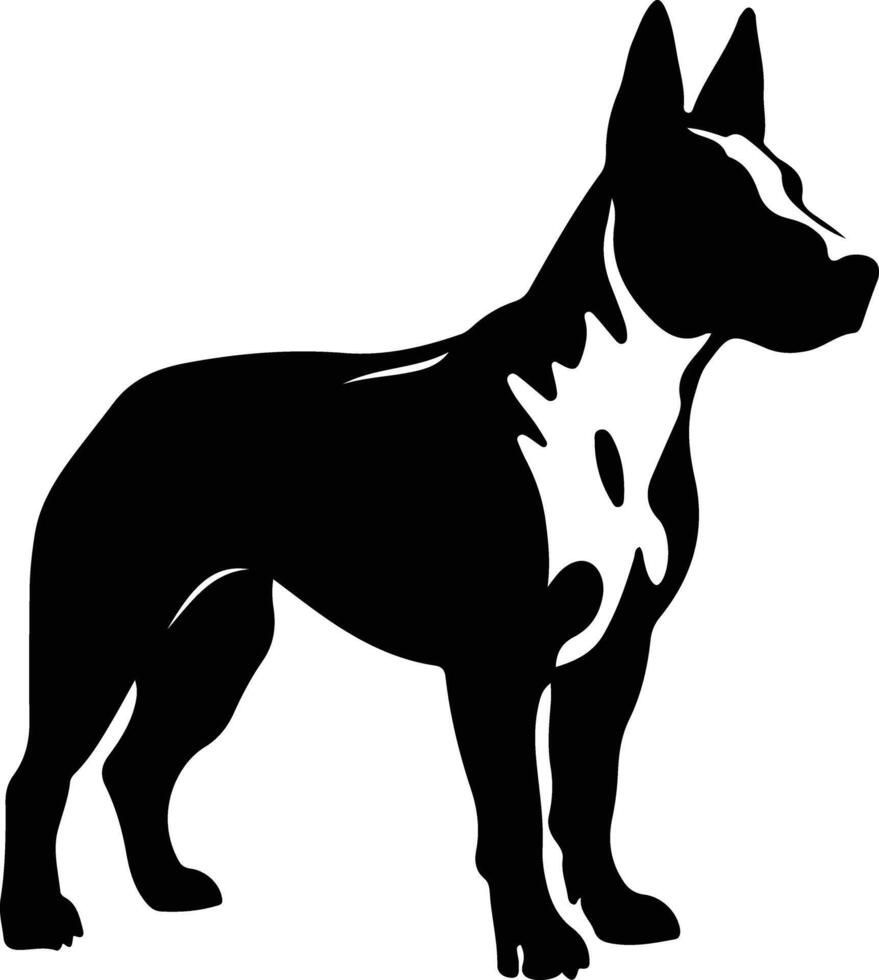 Toro terrier nero silhouette vettore