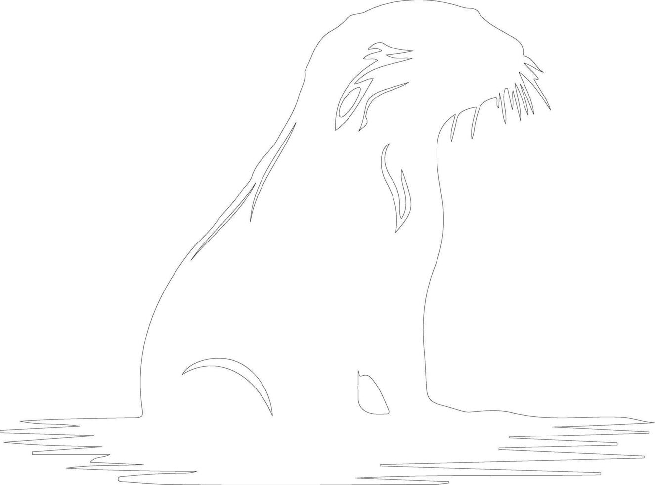 lontra fiume schema silhouette vettore