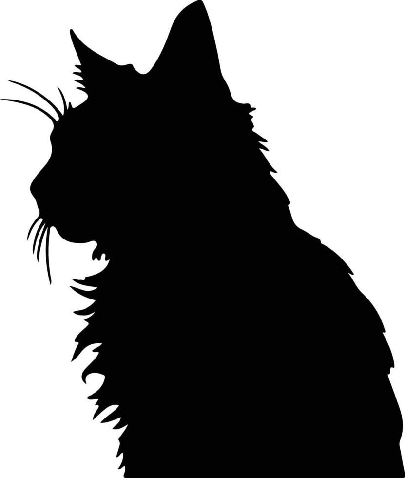 laperm gatto nero silhouette vettore