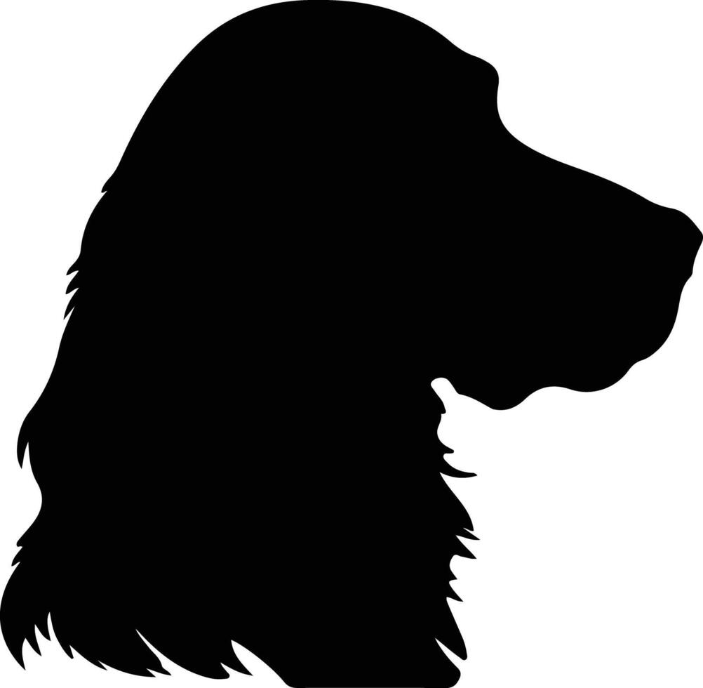 ragazzo spaniel silhouette ritratto vettore