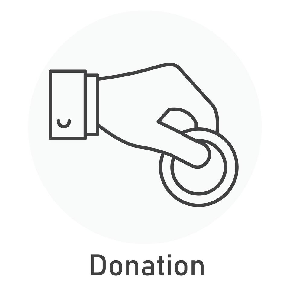 donazione, beneficenza, raccolta fondi vettore illustrazione icona design