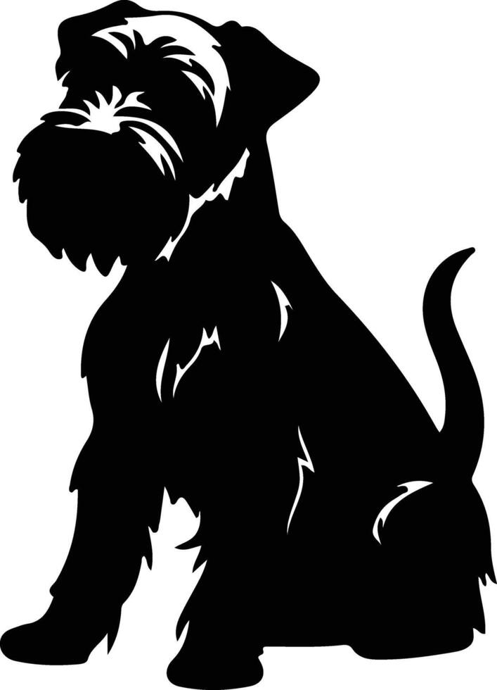 morbido rivestito grano terrier nero silhouette vettore