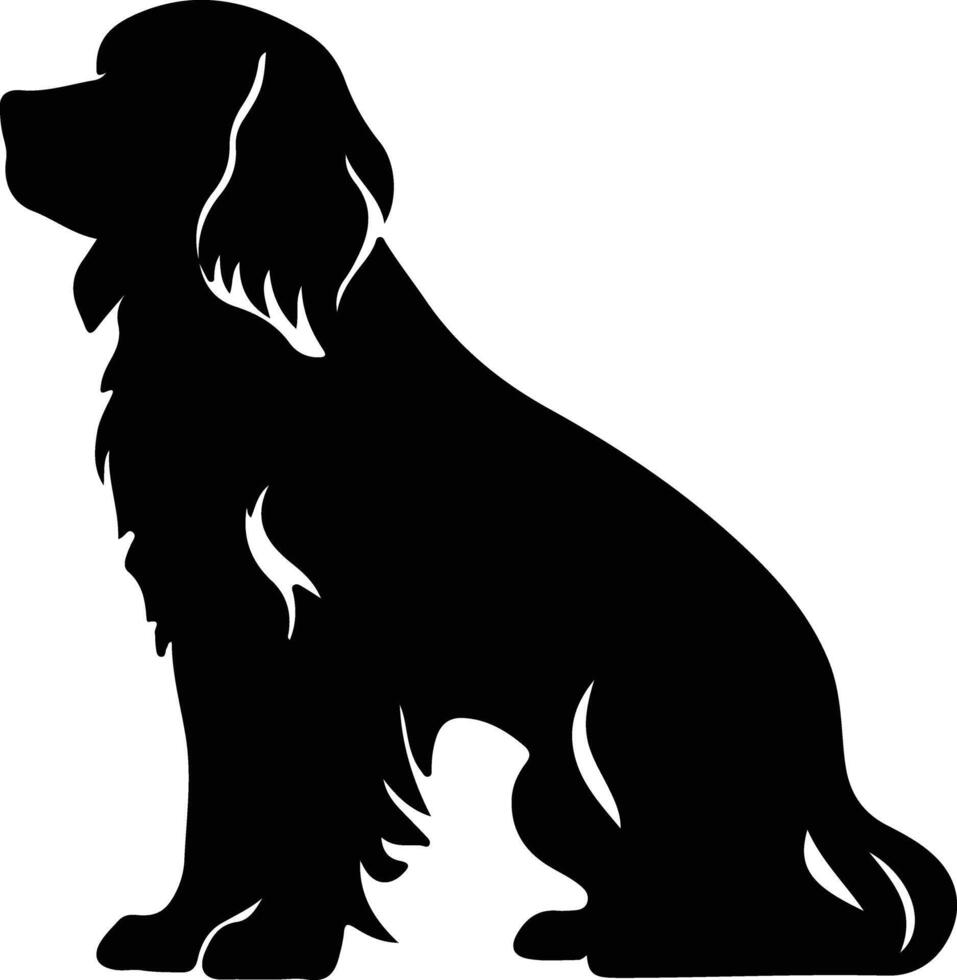 clumber spaniel nero silhouette vettore