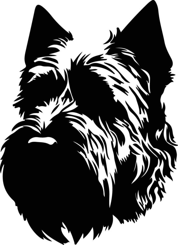 bouvier des fiandre silhouette ritratto vettore