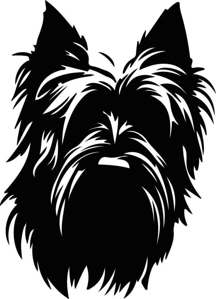 skye terrier silhouette ritratto vettore