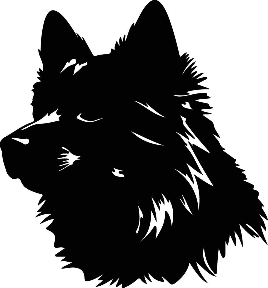 schipperke silhouette ritratto vettore